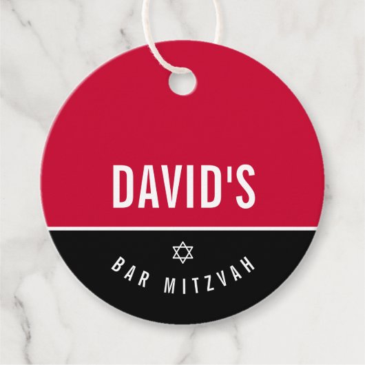 BAR MITZVAH ster eenvoudige moderne jongen grijs r Bedankjes Labels (Voorkant)