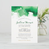 BAR MITZVAH-ster moderne kelegengroene waterverf Kaart (Staand voorkant)