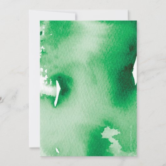 BAR MITZVAH-ster moderne kelegengroene waterverf Kaart (Achterkant)
