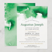 BAR MITZVAH ster moderne kelly groene waterverf GU Kaart (Voorkant / Achterkant)