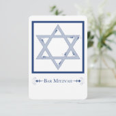 bar mitzvah ( ster van david elegance ) kaart (Staand voorkant)