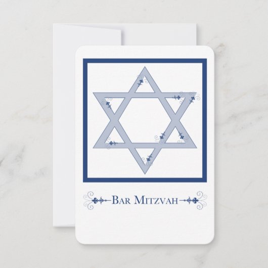 bar mitzvah ( ster van david elegance ) kaart (Voorkant)