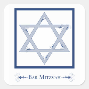 bar mitzvah ( ster van david elegance ) vierkante sticker