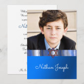 Bar Mitzvah, ster van David, gepersonaliseerd Kaart (Voorkant / Achterkant)