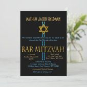 Bar Mitzvah | Ster van David | Zwart Kaart (Staand voorkant)