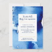 BAR MITZVAH sterrenmodern blauw waterverf uitnodig Kaart (Achterkant)