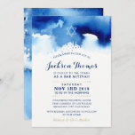 BAR MITZVAH sterrenmodern blauw waterverf uitnodig Kaart<br><div class="desc">door kat massard >> kat@simplysweetPAPERIE.com << - - - - - - - - - - - - - - - - - - - - - - - - - - - - - - - - - - - - - - - - - - - - -...</div>