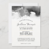 BAR MITZVAH stijlvolle moody grey waterverf uitnod Kaart (Voorkant)