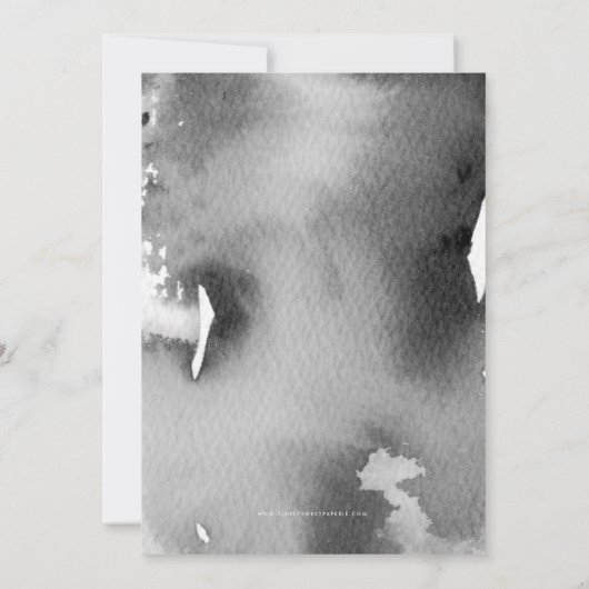 BAR MITZVAH stijlvolle moody grey waterverf uitnod Kaart (Achterkant)