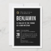 BAR MITZVAH stoere moderne typografie zwart wit Kaart (Voorkant)