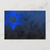 Bar Mitzvah Stylish Blue Star van David Ombre Kaart (Achterkant)