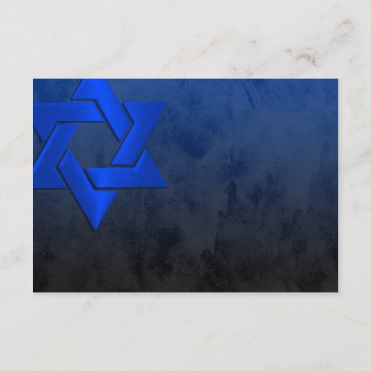 Bar Mitzvah Stylish Blue Star van David Ombre Kaart (Achterkant)