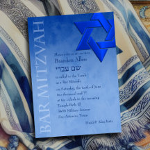 Bar Mitzvah Stylish Blue Star van David Ombre