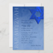 Bar Mitzvah Stylish Blue Star van David Ombre Kaart (Voorkant)