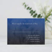 Bar Mitzvah Stylish Blue Star van David Ombre RSVP Kaartje (Staand voorkant)