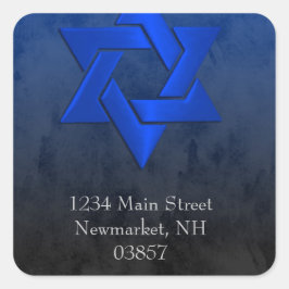 Bar Mitzvah Stylish Blue Star van David Ombre Vierkante Sticker