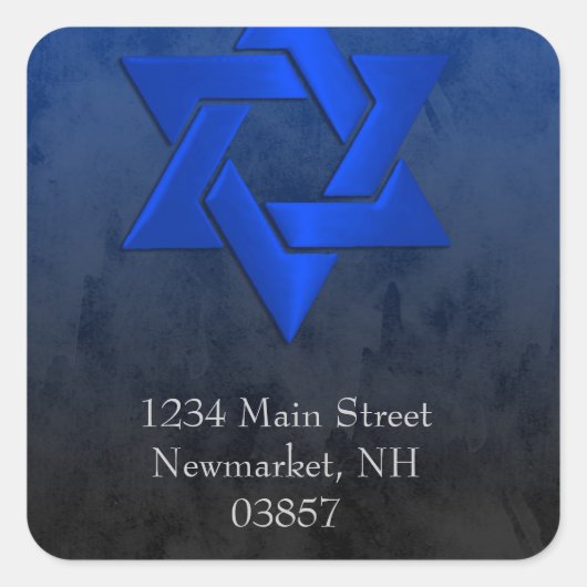 Bar Mitzvah Stylish Blue Star van David Ombre Vierkante Sticker (Voorkant)