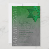 Bar Mitzvah Stylish Green Star van David Ombre Kaart (Voorkant)