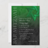Bar Mitzvah Stylish Green Star van David Ombre Kaart (Voorkant)
