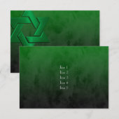 Bar Mitzvah Stylish Green Star van David Ombre Kaart (Voorkant / Achterkant)