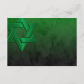 Bar Mitzvah Stylish Green Star van David Ombre Kaart (Achterkant)