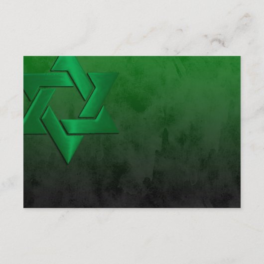 Bar Mitzvah Stylish Green Star van David Ombre Kaart (Achterkant)