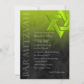 Bar Mitzvah Stylish Lime Green Star van David Ombr Kaart (Voorkant)