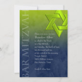 Bar Mitzvah Stylish Lime Green Star van David Ombr Kaart (Voorkant)
