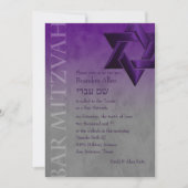 Bar Mitzvah Stylish Paars Star van David Ombre Kaart (Voorkant)