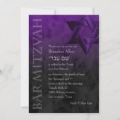Bar Mitzvah Stylish Paars Star van David Ombre Kaart (Voorkant)