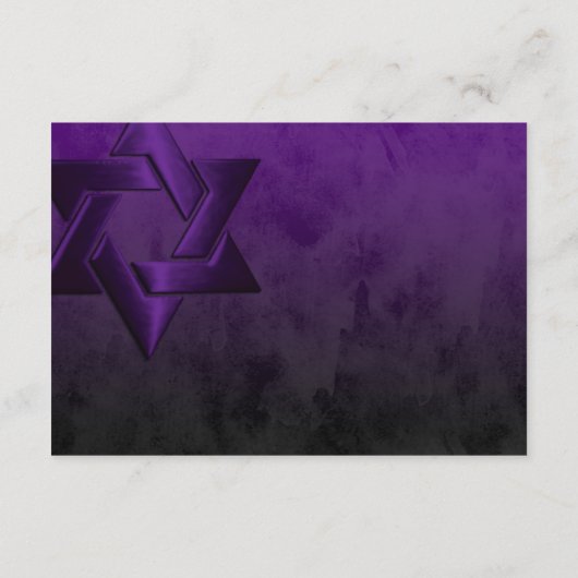 Bar Mitzvah Stylish Paars Star van David Ombre Kaart (Achterkant)