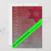 Bar Mitzvah Stylish Red Star van David Ombre Kaart (Voorkant)
