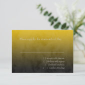 Bar Mitzvah Stylish Yellow Star van David Ombre RSVP Kaartje (Staand voorkant)
