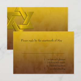 Bar Mitzvah Stylish Yellow Star van David Ombre RSVP Kaartje