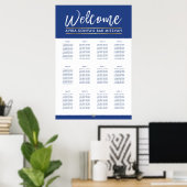 BAR MITZVAH TABEL PLAN 12 tafels koninklijk blauw Poster (Thuiskantoor)