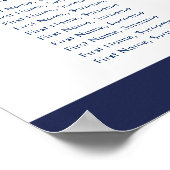 BAR MITZVAH TABEL PLAN 16 tafels moderne marine Poster (Hoek)