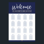 BAR MITZVAH TABEL PLAN 16 tafels moderne marine Poster<br><div class="desc">door kat massard >> WWW.SIMPLYSWEETPAPERIE.COM<<< - - - - - - - - - - - - - - - - A SEATING CHART is not only classy it is very handy to let your guest's know exactly where they are seated for your event. This is a lot simpler than...</div>