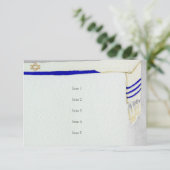 Bar Mitzvah Talit in Waterverf Reception Kaart (Staand voorkant)