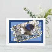 Bar Mitzvah Tallit en Kippah Kaart (Staand voorkant)