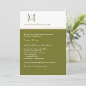 Bar Mitzvah Torah Olive Green Invitation Kaart (Staand voorkant)