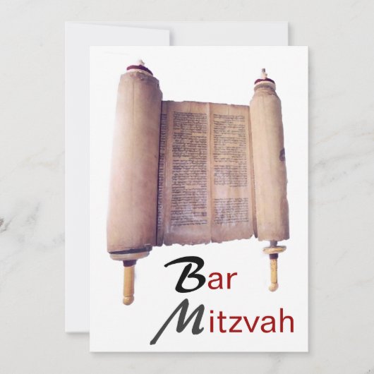 Bar Mitzvah Torah Uitnodiging (Voorkant)