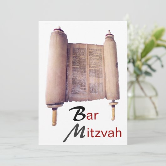 Bar Mitzvah Torah Uitnodiging (Staand voorkant)