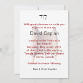 Bar Mitzvah Torah Uitnodiging (Achterkant)
