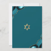 Bar Mitzvah Turquoise Agaat Script Hebreeuws Naam Kaart (Achterkant)