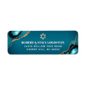 Bar Mitzvah Turquoise Ombre Agate Return Address Etiket (Voorkant)