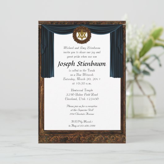 Bar Mitzvah Uitnodiging (Staand voorkant)