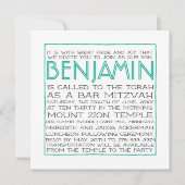 Bar Mitzvah Uitnodiging - 2018 Pantone Arcadia (Voorkant)