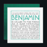 Bar Mitzvah Uitnodiging - 2018 Pantone Arcadia<br><div class="desc">Gemakkelijk gepersonaliseerd en verzonden in een handomdraai! Ontvang de perfecte bar mitswa uitnodigingen voor uw feest zoals dit moderne typografisch ontwerp dat trendy en stijlvol is. Voeg uw aangepaste formulering toe aan dit ontwerp door de vakken "Deze ontwerp-sjabloon bewerken" aan de rechterkant van het item te gebruiken, of klik op...</div>