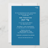 Bar Mitzvah Uitnodiging Ari Yonatan Torah Blue (Achterkant)