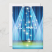 Bar Mitzvah uitnodiging, blauw verlicht podium Kaart (Voorkant)
